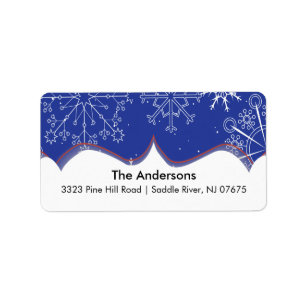 Snowflake Winter Holiday Return Address Label