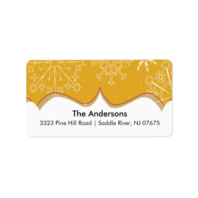Snowflake Winter Holiday Return Address Label (Front)