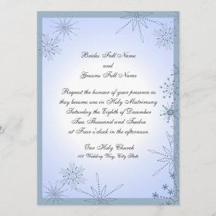 Snowflake Winter Ice Blue Invitation