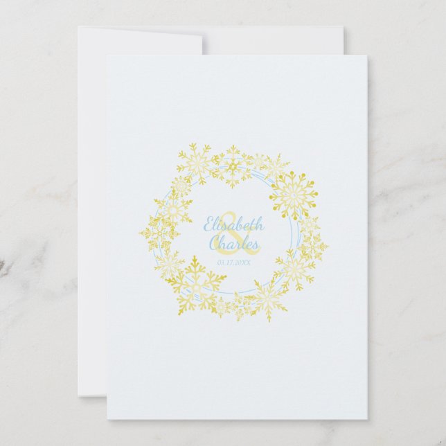 Snowflake Winter Inspired Design for Wedding (Front)