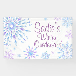 Snowflake Winter One-Derland First Birthday Banner