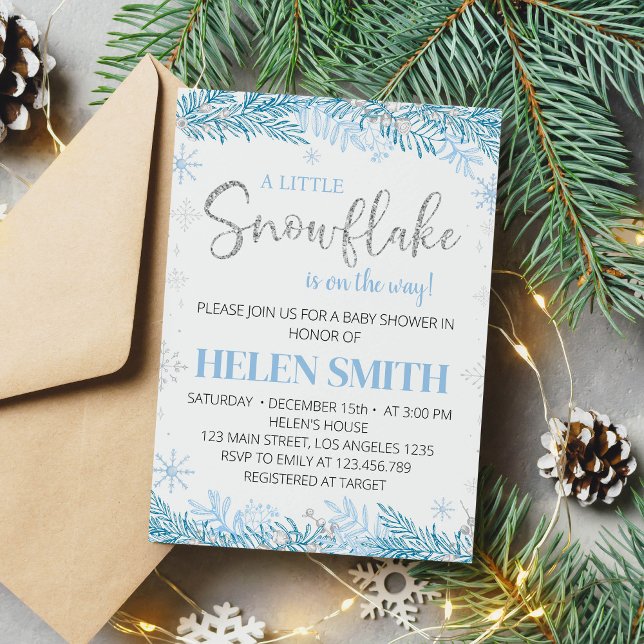 Snowflake Winter Onederland Baby Shower Invitation (Creator Uploaded)