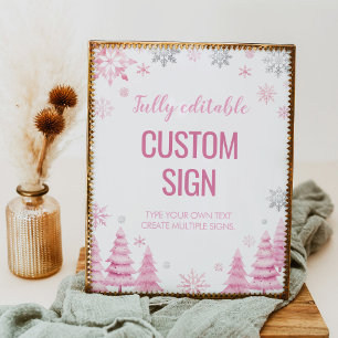 Snowflake Winter Onederland Birthday Custom Sign