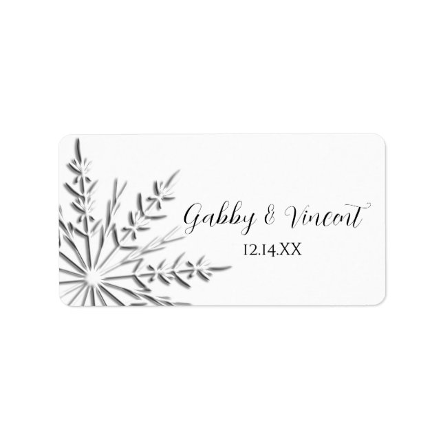 Snowflake Winter Wedding Favor Tag (Front)