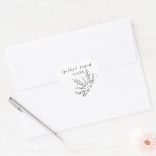 Snowflake Winter Wedding Heart Sticker