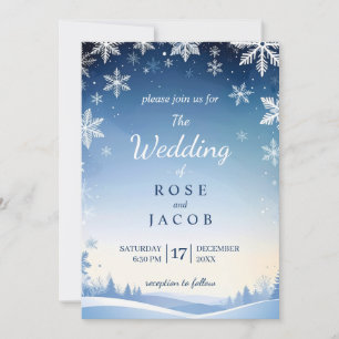 Snowflake Winter Wedding Invitation