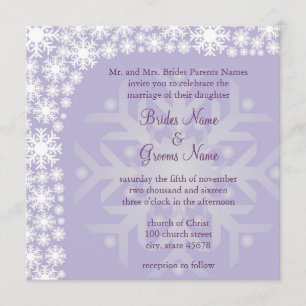 Snowflake Winter Wedding Invitation - Ice Purple