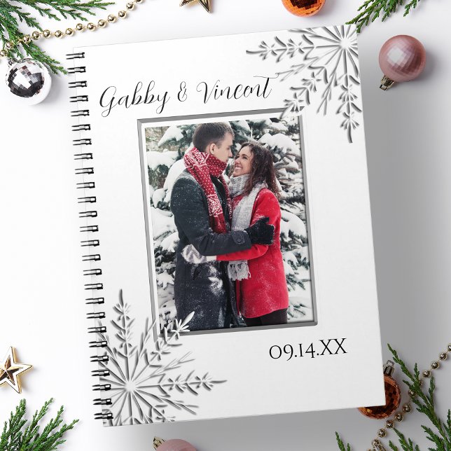 Snowflake Winter Wedding Photo Notebook (Creator Uploaded)