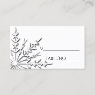 Snowflake Winter Wedding Place Card