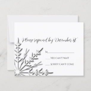 Snowflake Winter Wedding RSVP Response Card