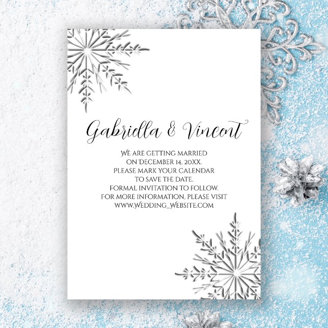 Snowflake Winter Wedding Save the Date Invitation (Creator Uploaded)