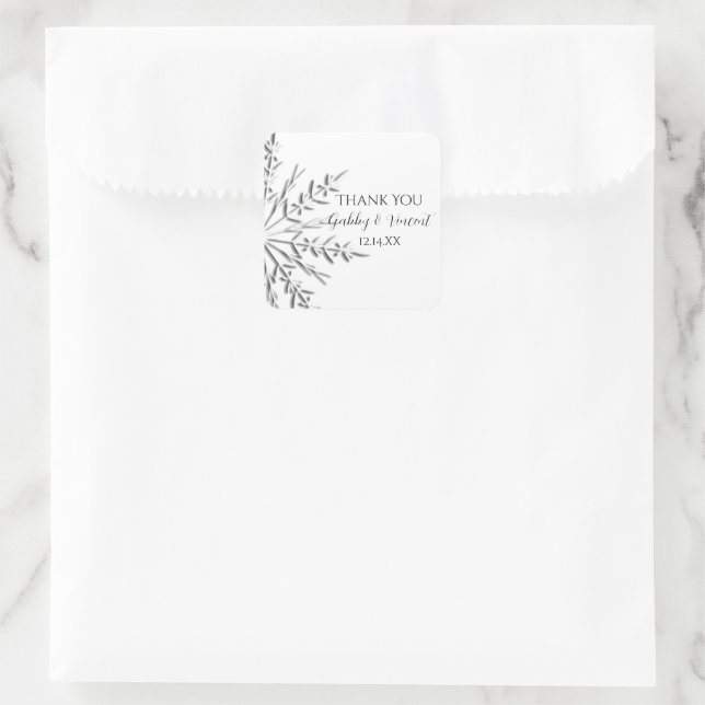 Snowflake Winter Wedding Thank You Favor Tag (Bag)