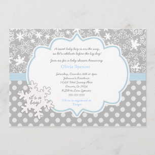 Snowflake Winter Wonderland baby shower invitation