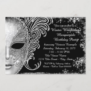 Snowflake Winter Wonderland Birthday Party Invitation