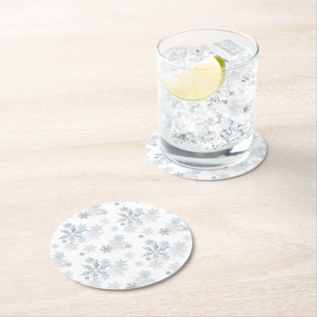 Snowflake Winter Wonderland Paper Coaster (Insitu)