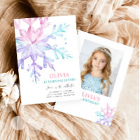 Snowflake Winter Wonderland Pink Girl Birthday