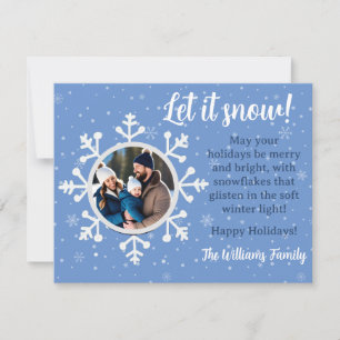 Snowflake Wishes Holiday Flat Card