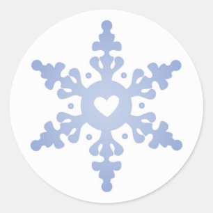 Snowflake with heart centre sticker