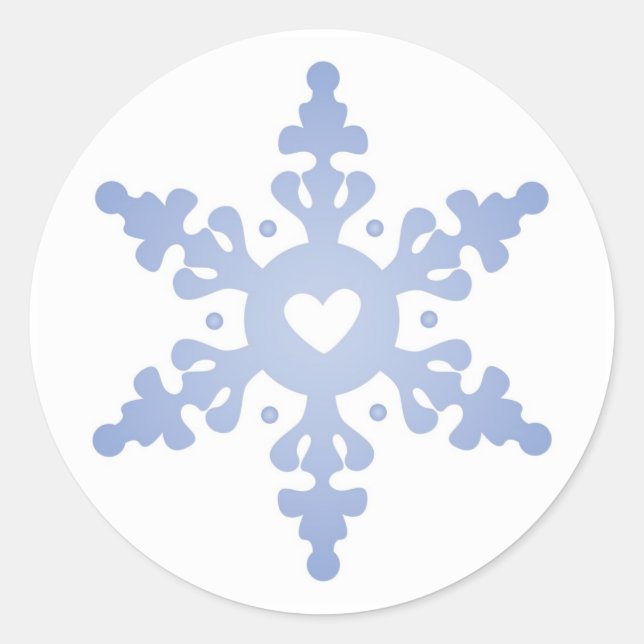Snowflake with heart centre sticker (Front)