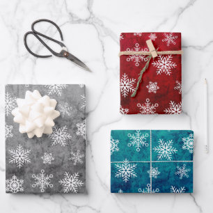 Snowflake Wrapping Paper - Bright Colour Christmas