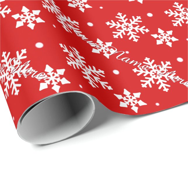 Snowflake Wrapping Paper Personalised Gift Paper (Roll Corner)