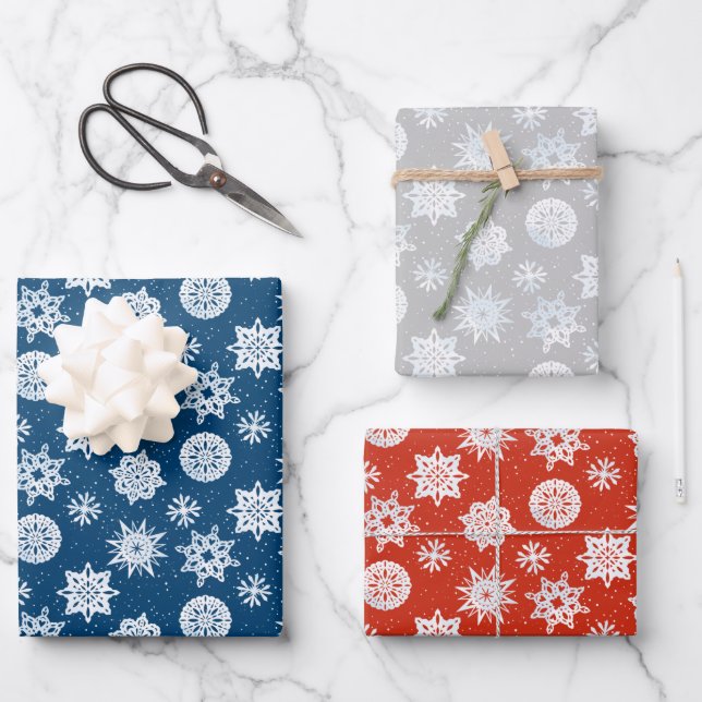 Snowflake Wrapping Paper Sheet (Front)