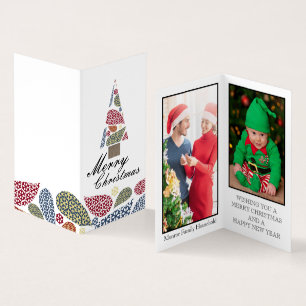 Snowflake Xmas Tree, Family Photo Christmas Card