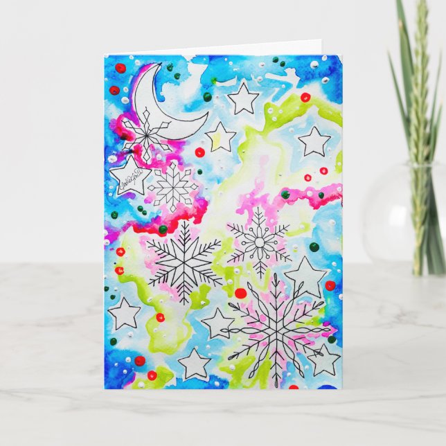 Snowflake Yule Art Card (Front)