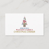 Snowflaked Tree, Christmas Party Ticket Invitation