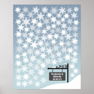 Snowflakes - 100 Signature Guest Book Alternative