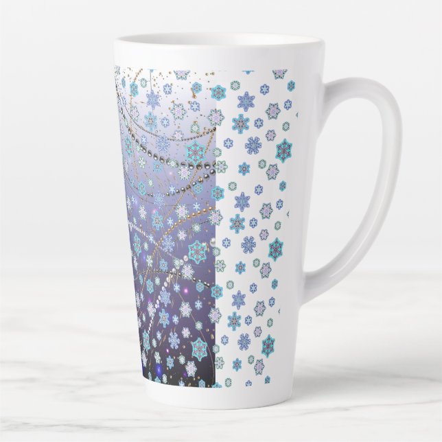 Snowflakes 16 latte mug (Right)