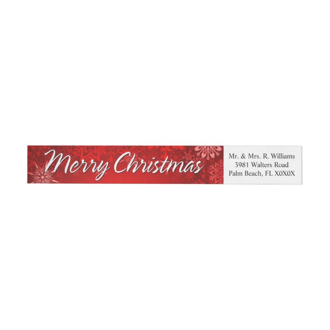 Snowflakes 1-11 Options Wrap Around Address Label (Individual)