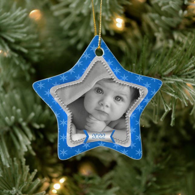 Snowflakes 2023 Baby's First Christmas Ceramic Tree Decoration (Tree)
