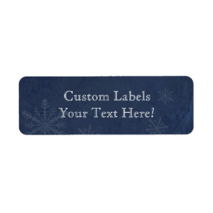 Snowflakes 4 - Original Dark Blue Custom Labels