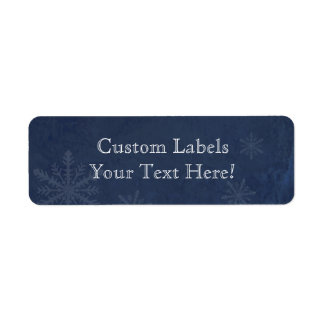 Snowflakes 4 - Original Dark Blue Custom Labels
