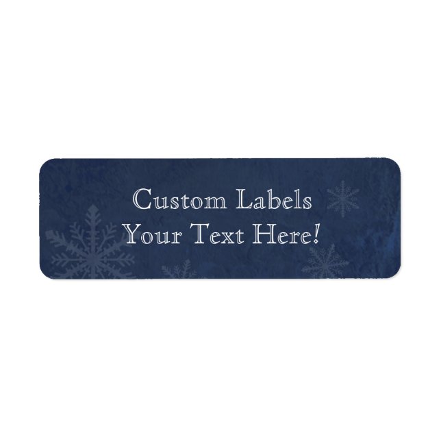 Snowflakes 4 - Original Dark Blue Custom Labels (Front)