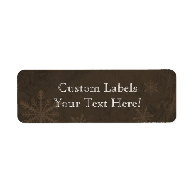 Snowflakes 4 - Original Dark Sepia Custom Labels (Front)