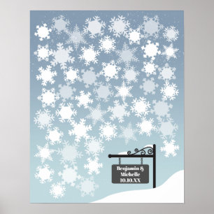 Snowflakes - 50 Signature Guest Book Alternative
