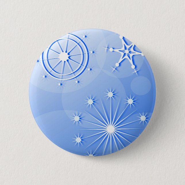 Snowflakes 6 Cm Round Badge (Front)