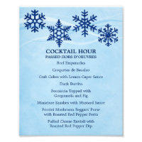 Snowflakes 8 x 10 Cocktail Table Menu for Framing