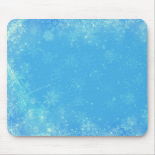 Snowflakes and blue sky mouse mat