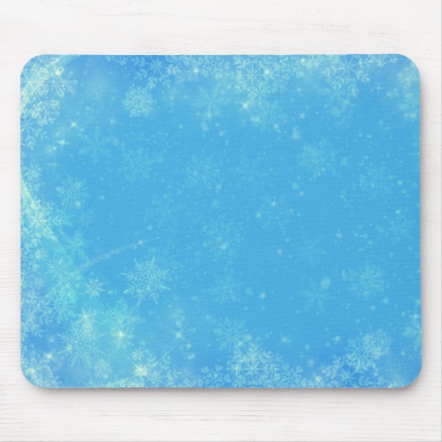 Snowflakes and blue sky mouse mat (Front)