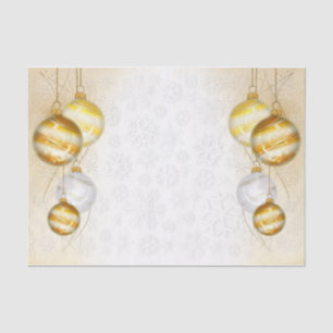 Snowflakes And Christmas Balls Tissue Paper