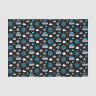 Snowflakes and Curling Rocks Tissue Paper