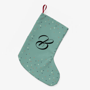 Snowflakes and dots. Custom with the name. Small Christmas Stocking