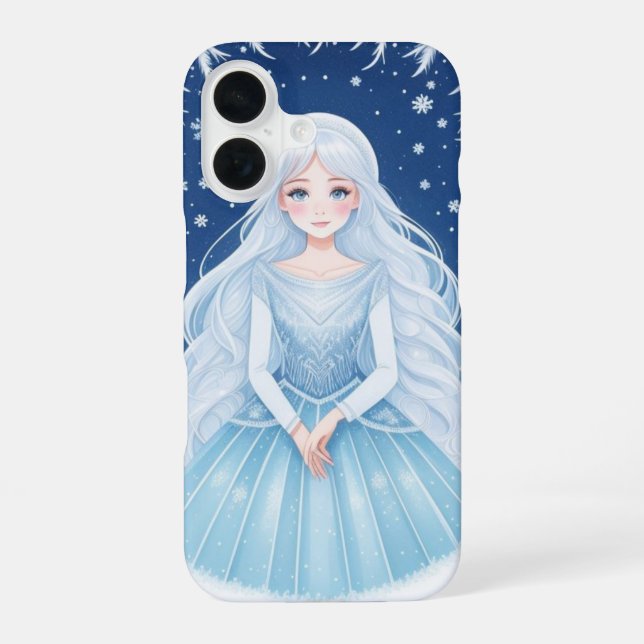 Snowflakes And Ice iPhone 16 Case (Back)