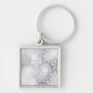 Snowflakes and lights key ring