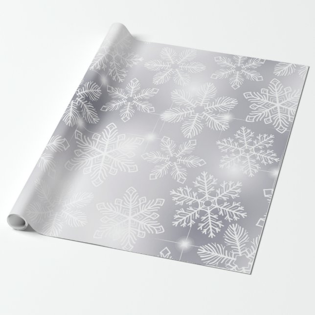 Snowflakes and lights wrapping paper (Unrolled)