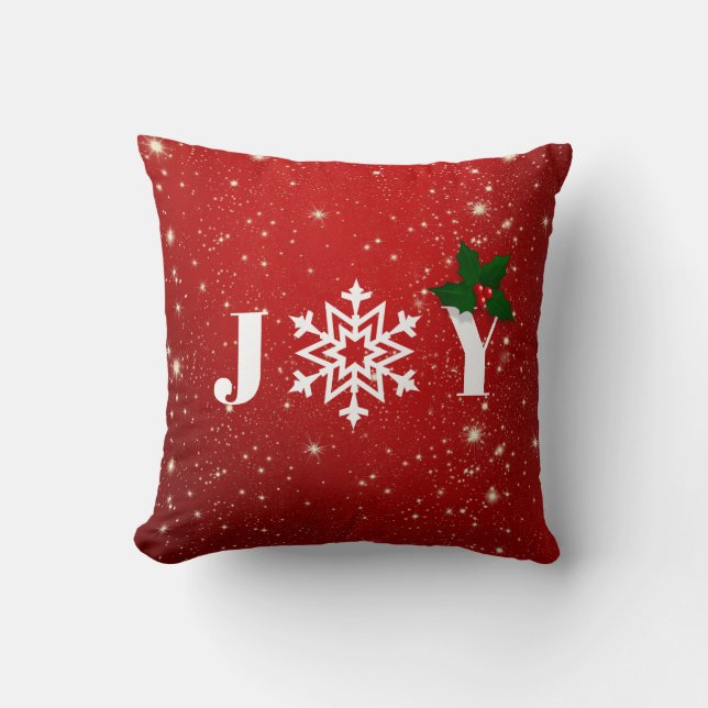 Snowflakes and Mistletoe Cushion (Front)