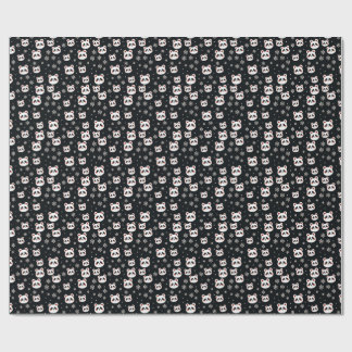 Snowflakes and Panda Christmas Wrapping Paper